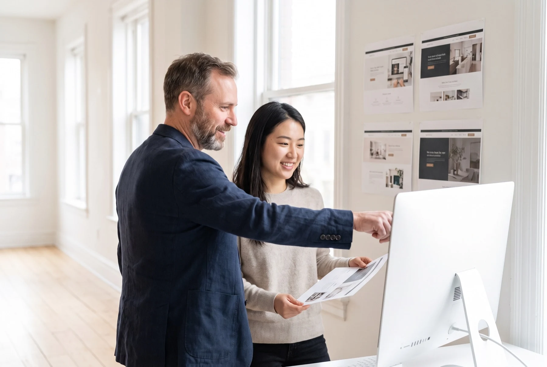 Reviewing listing page layouts with the design team