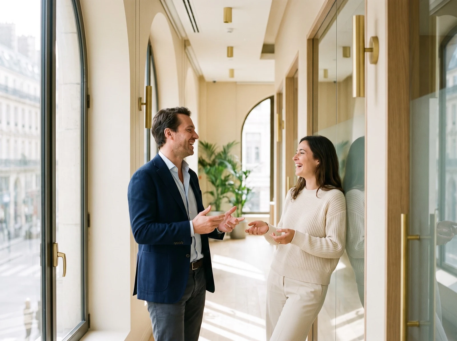 A broker and a strategist reviewing a listing story together